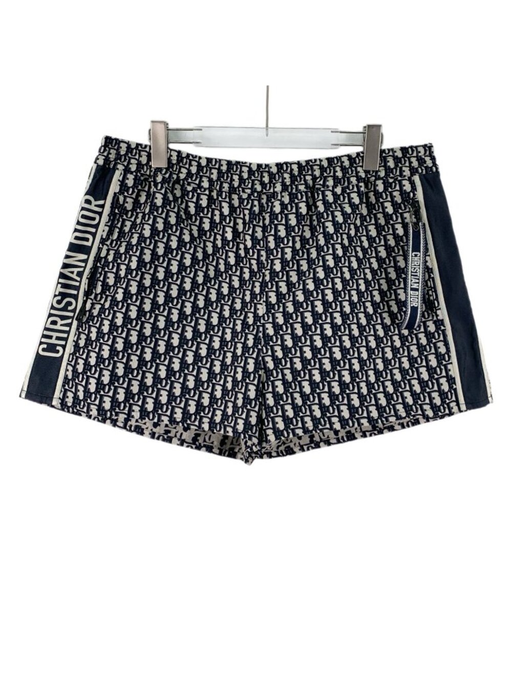 Dior Navy Logo Jacquard All-Over Print Casual Shorts